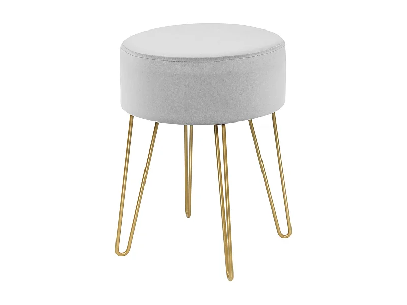 Samthocker mit Metallbeinen