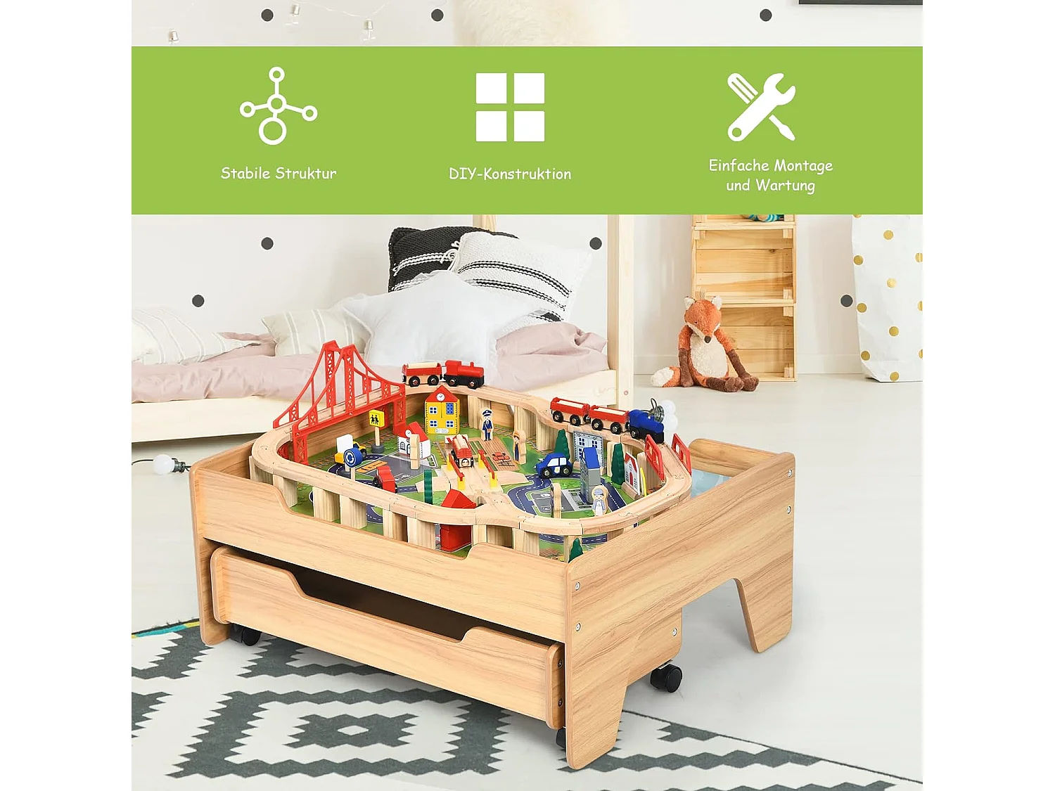 Hölzerne Kindereisenbahn