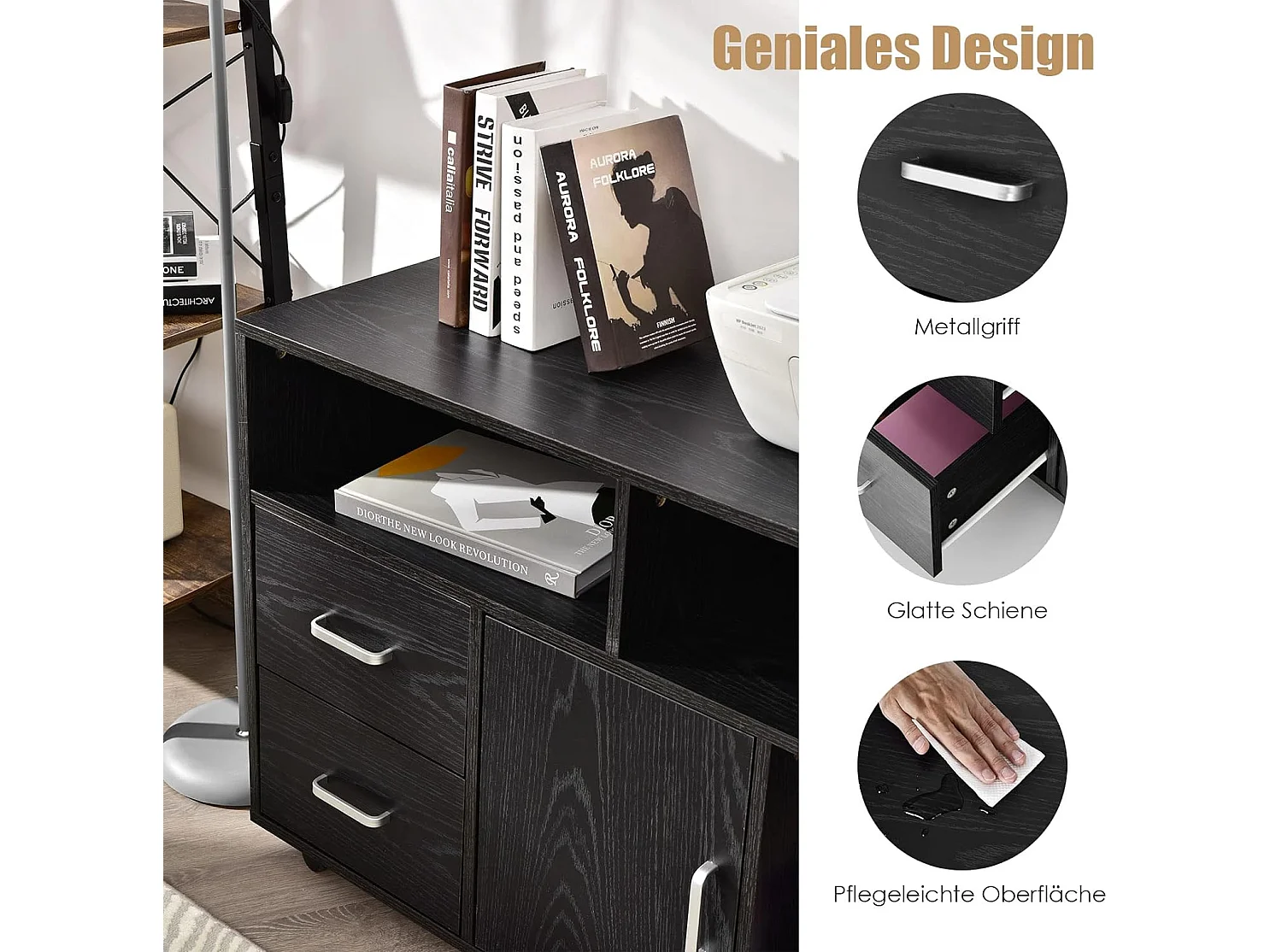 Rollcontainer mit 2 Schubladen