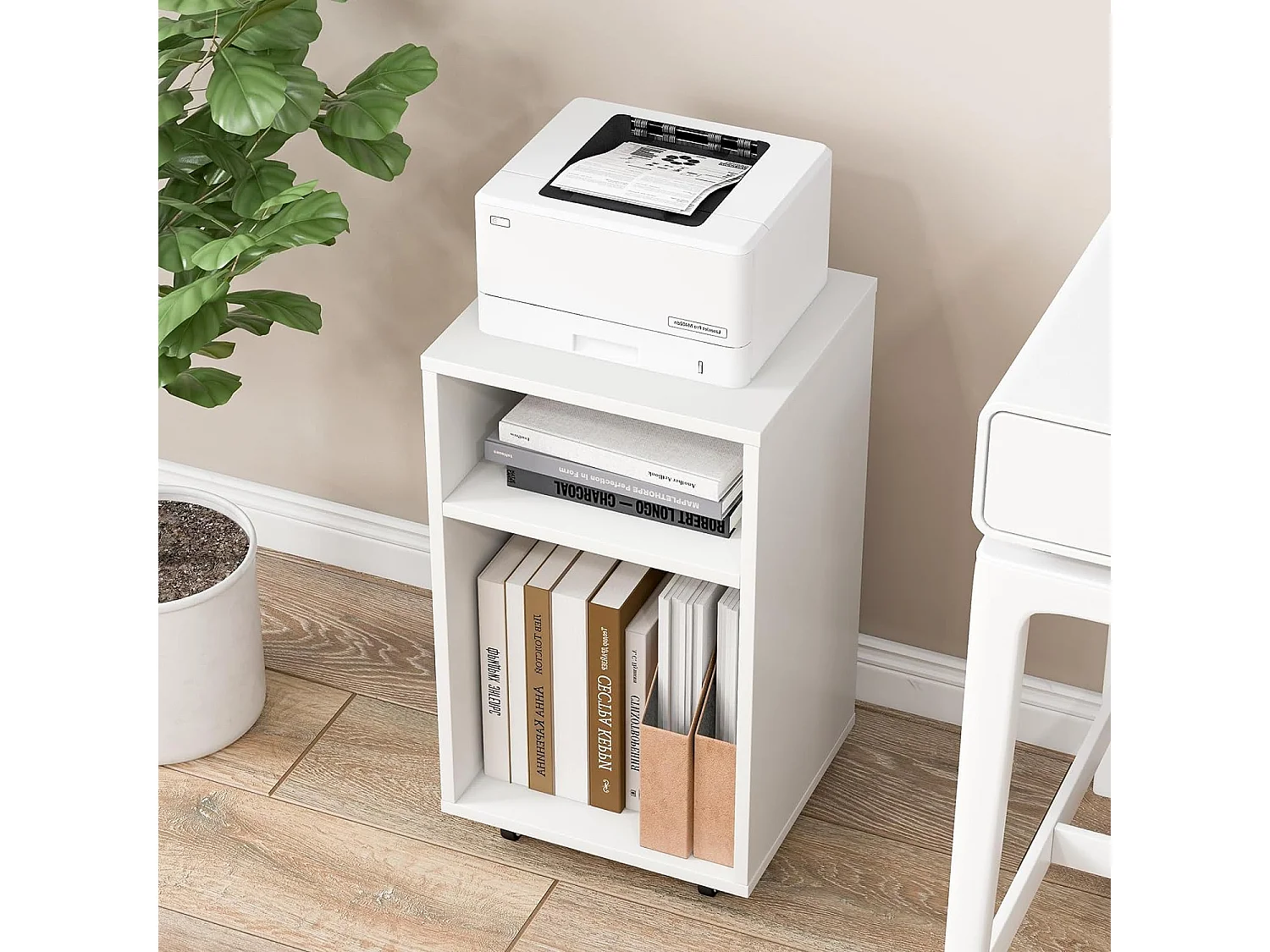 Druckertisch mit Rollen