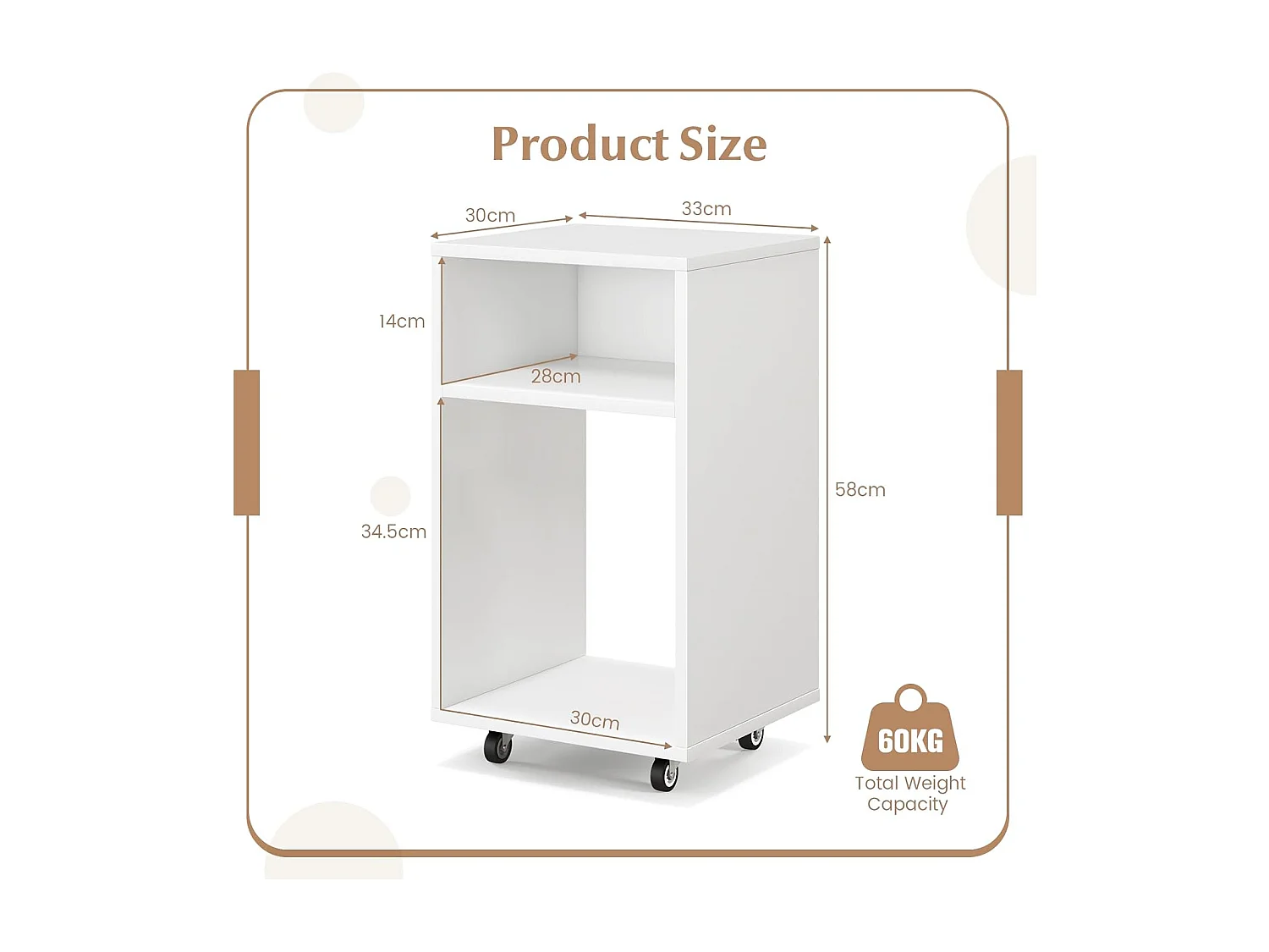 Druckertisch mit Rollen