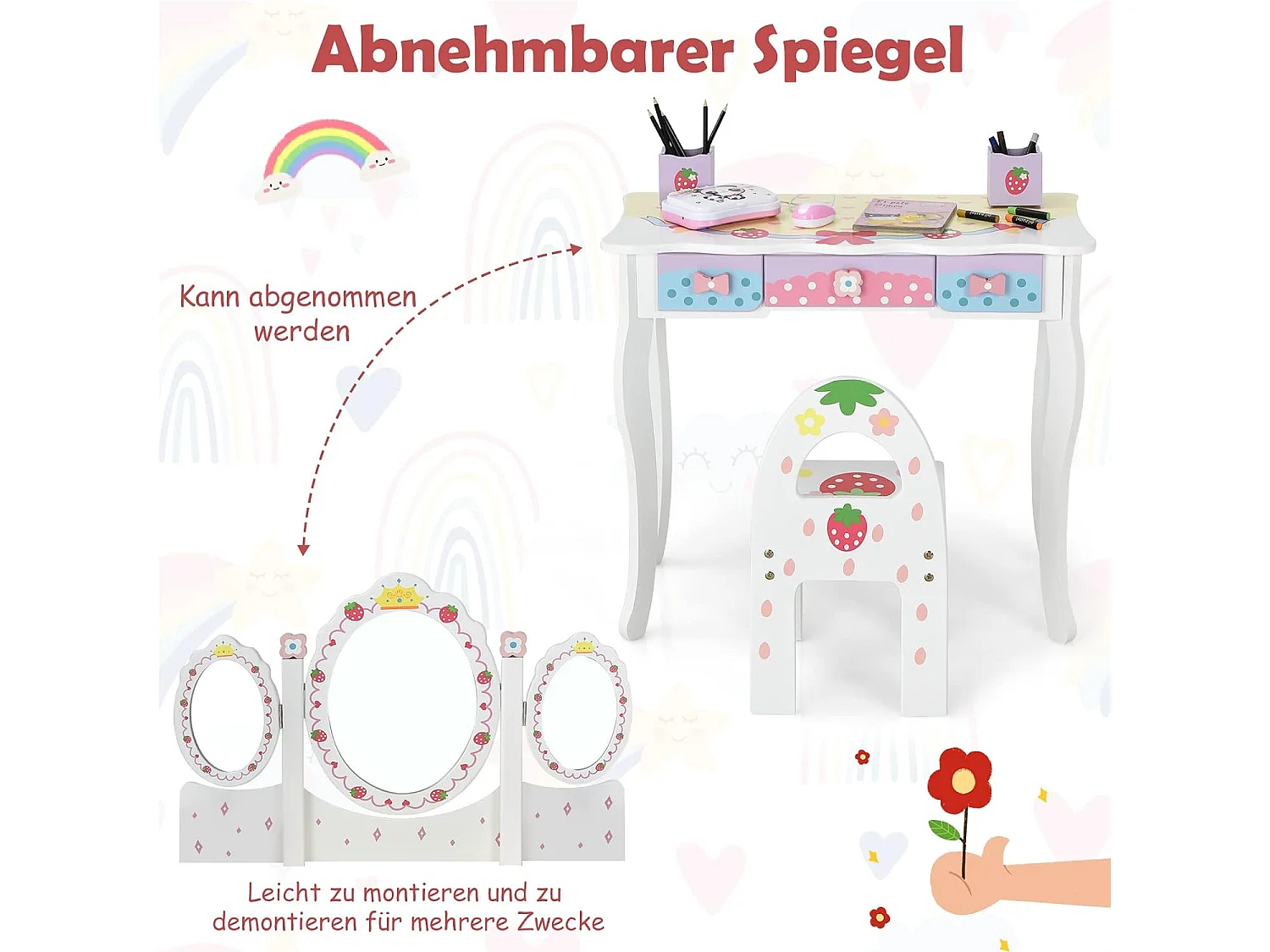 Kinder Schminktisch Set Frisiertisch