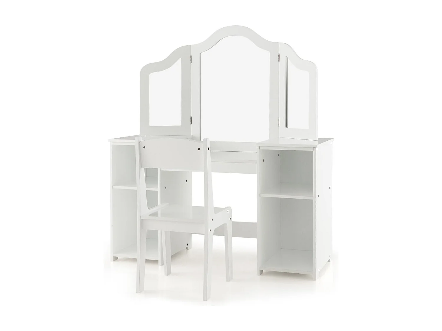 Schminktisch- & Stuhl-Set für Kinder 2-in-1-Prinzessinnen-Schminkset Weiß