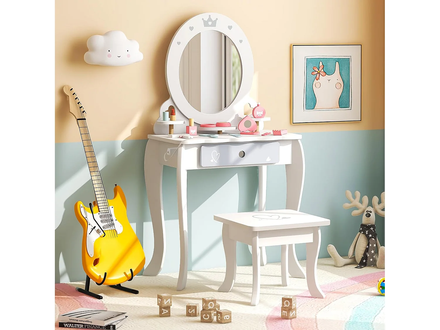 Schminktisch Set mit Hocker