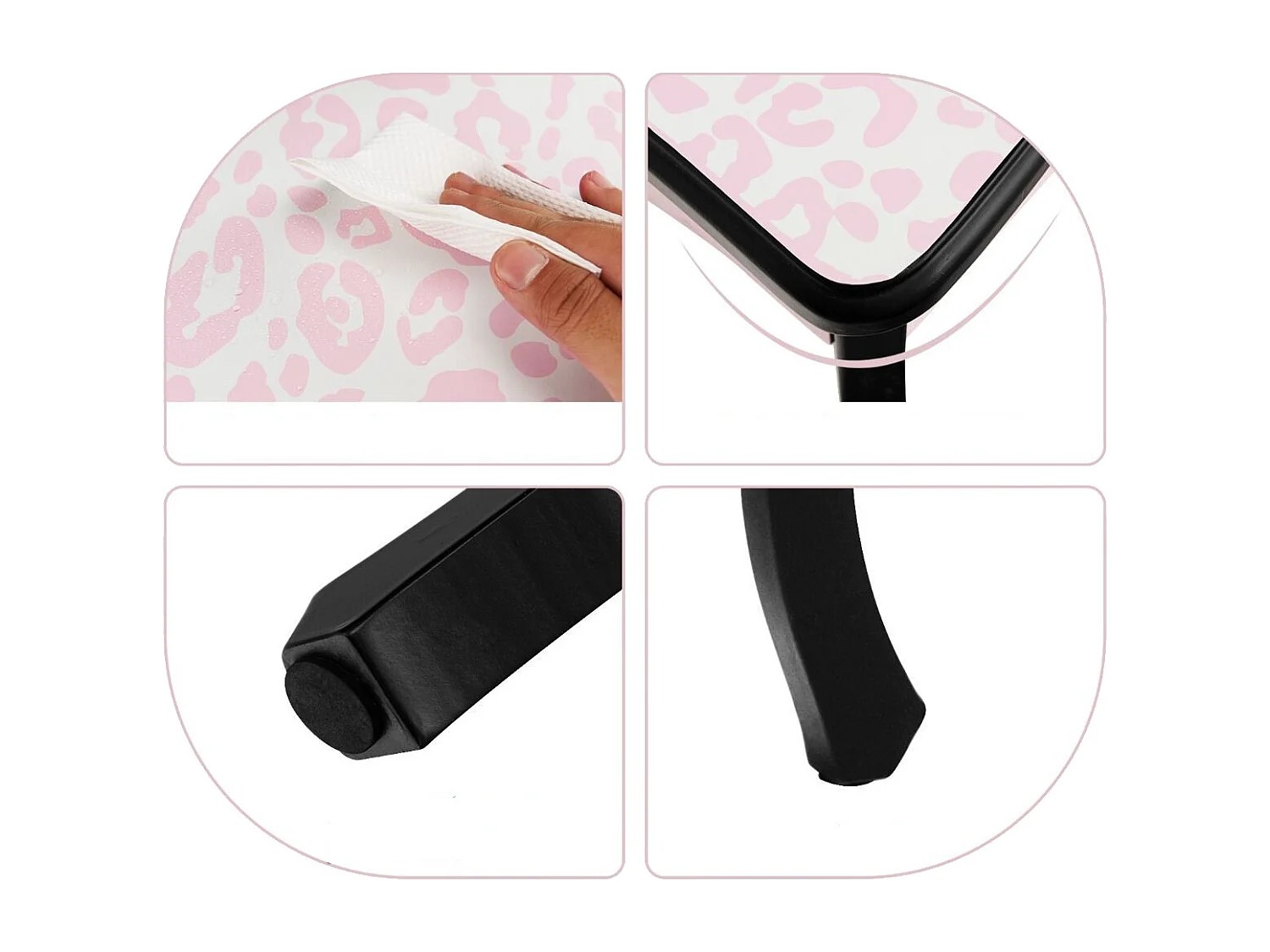 Kinder Schminktisch mit Hocker & dreifach klappbarem Spiegel & Schublade Leopard