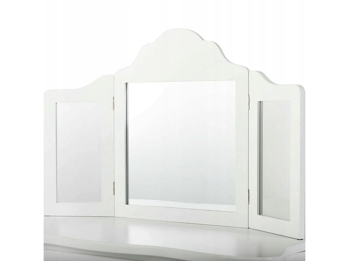 Schminktisch- und Hocker-Set für Kinder Frisiertisch mit Schublade Spiegel 70 x 34 x 103 cm Weiß