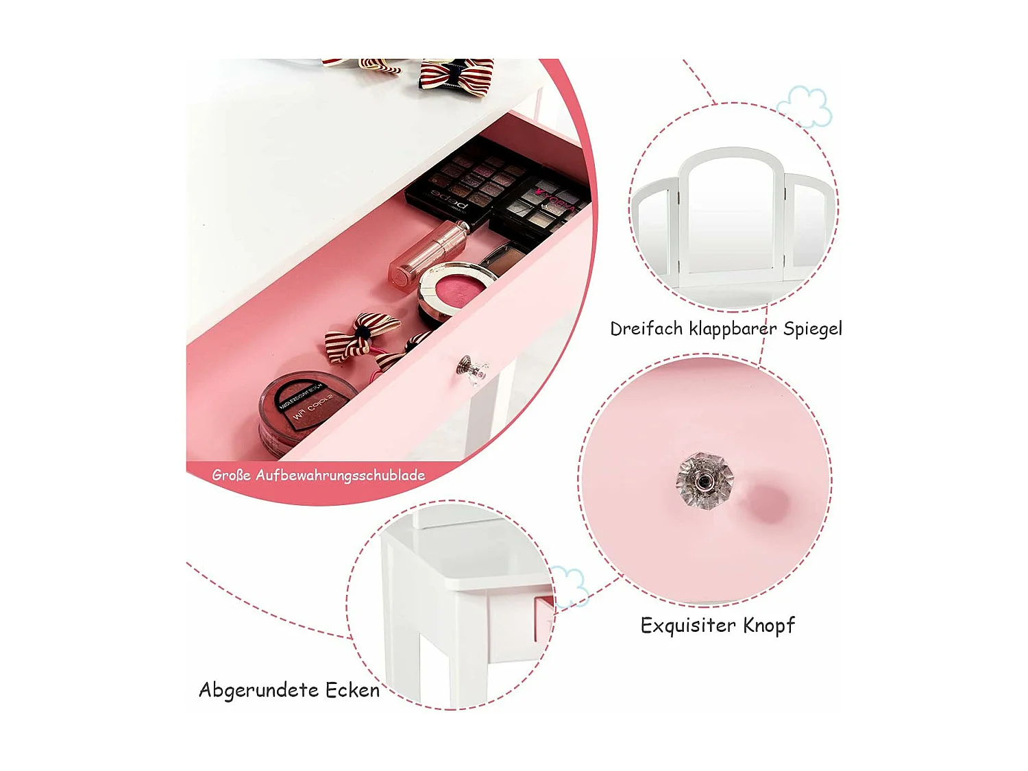 Kinder 2 in 1 Schminktisch Set