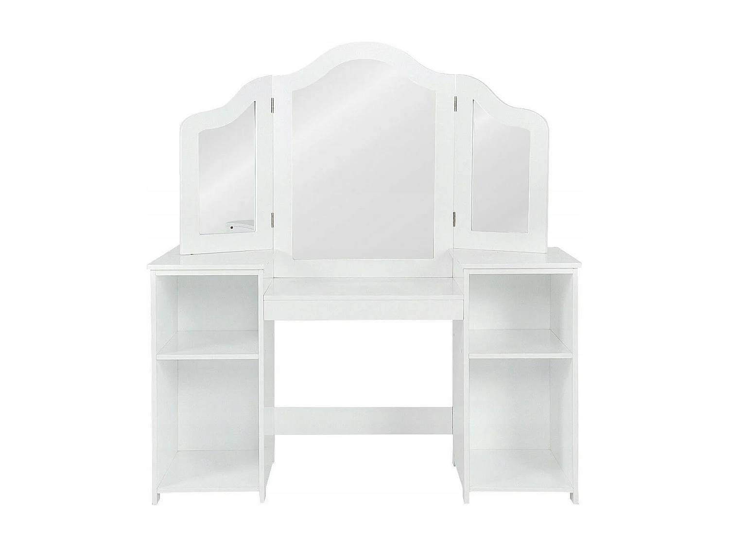 2 in 1 Kinder Schminktisch Schreibtisch mit spiegel 107 × 40 × 117 cm Weiß