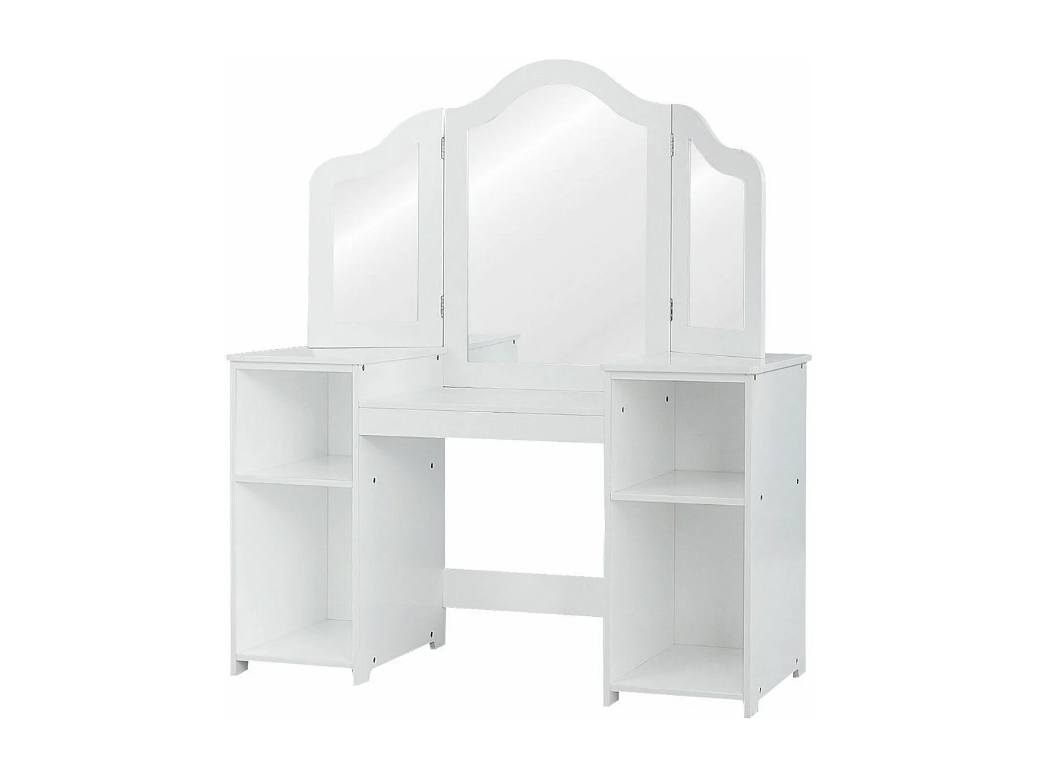 2 in 1 Kinder Schminktisch Schreibtisch mit spiegel 107 × 40 × 117 cm Weiß