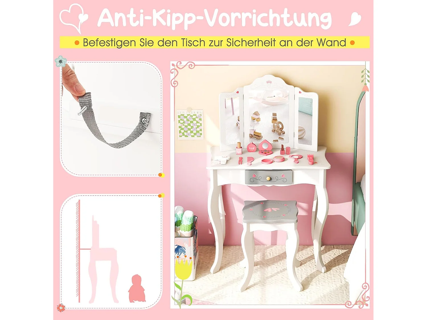 Schminktisch mit Hocker