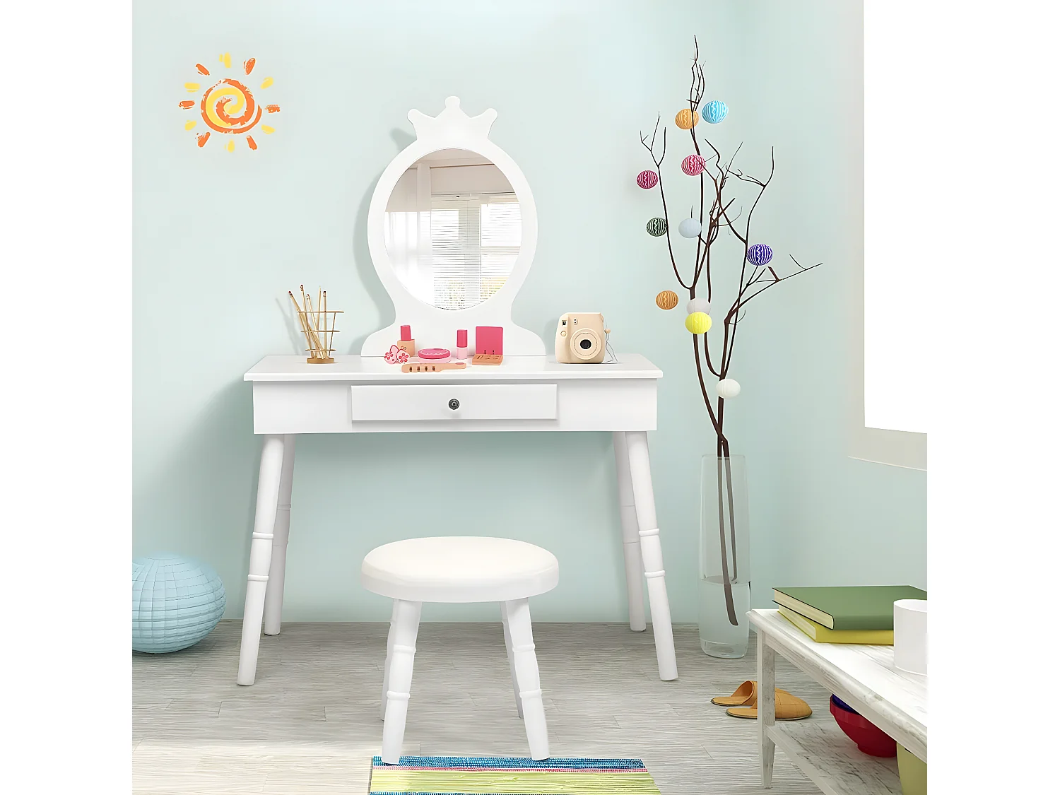 Kinder Schminktisch mit Hocker