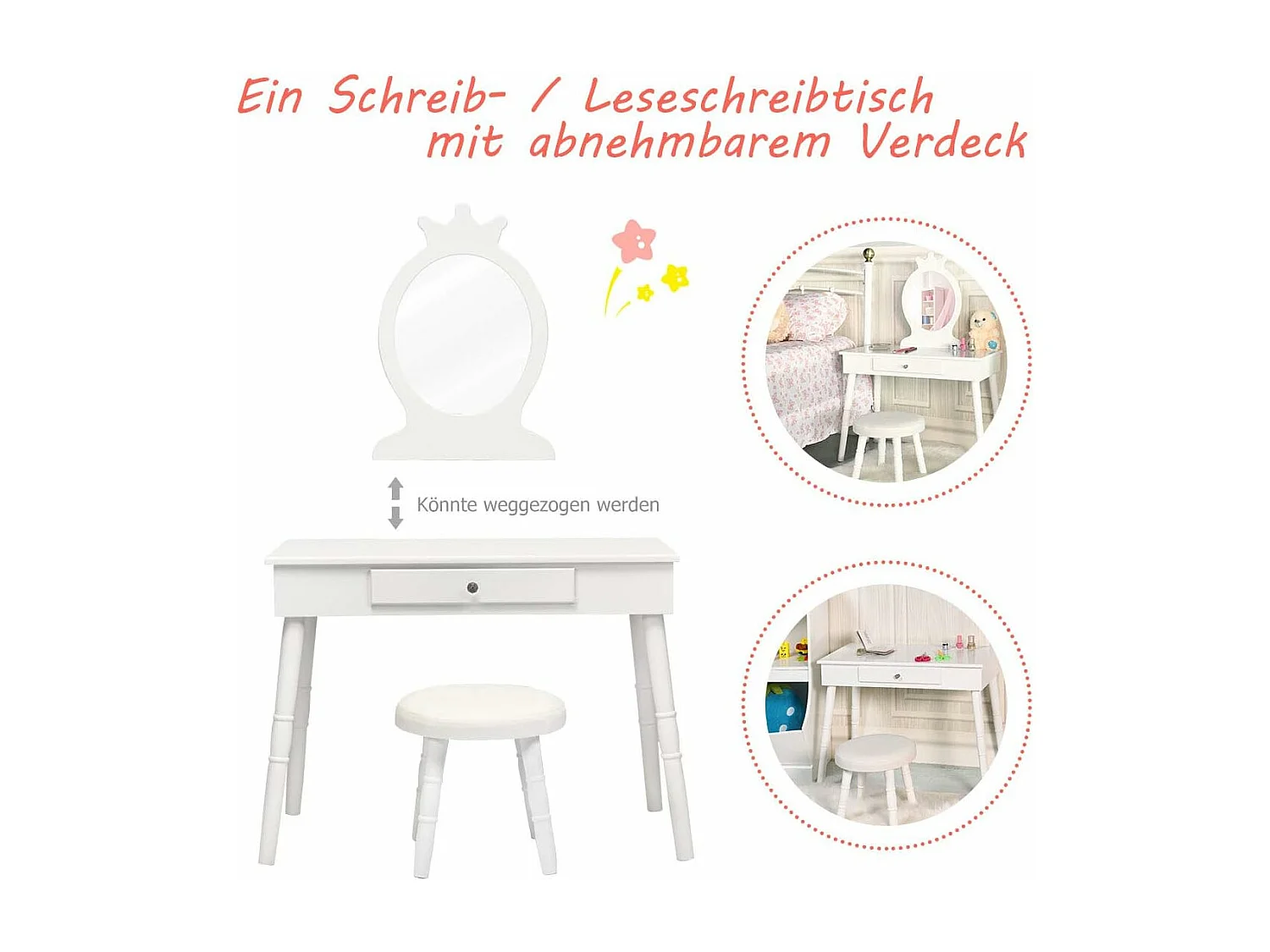 Kinder Schminktisch mit Hocker