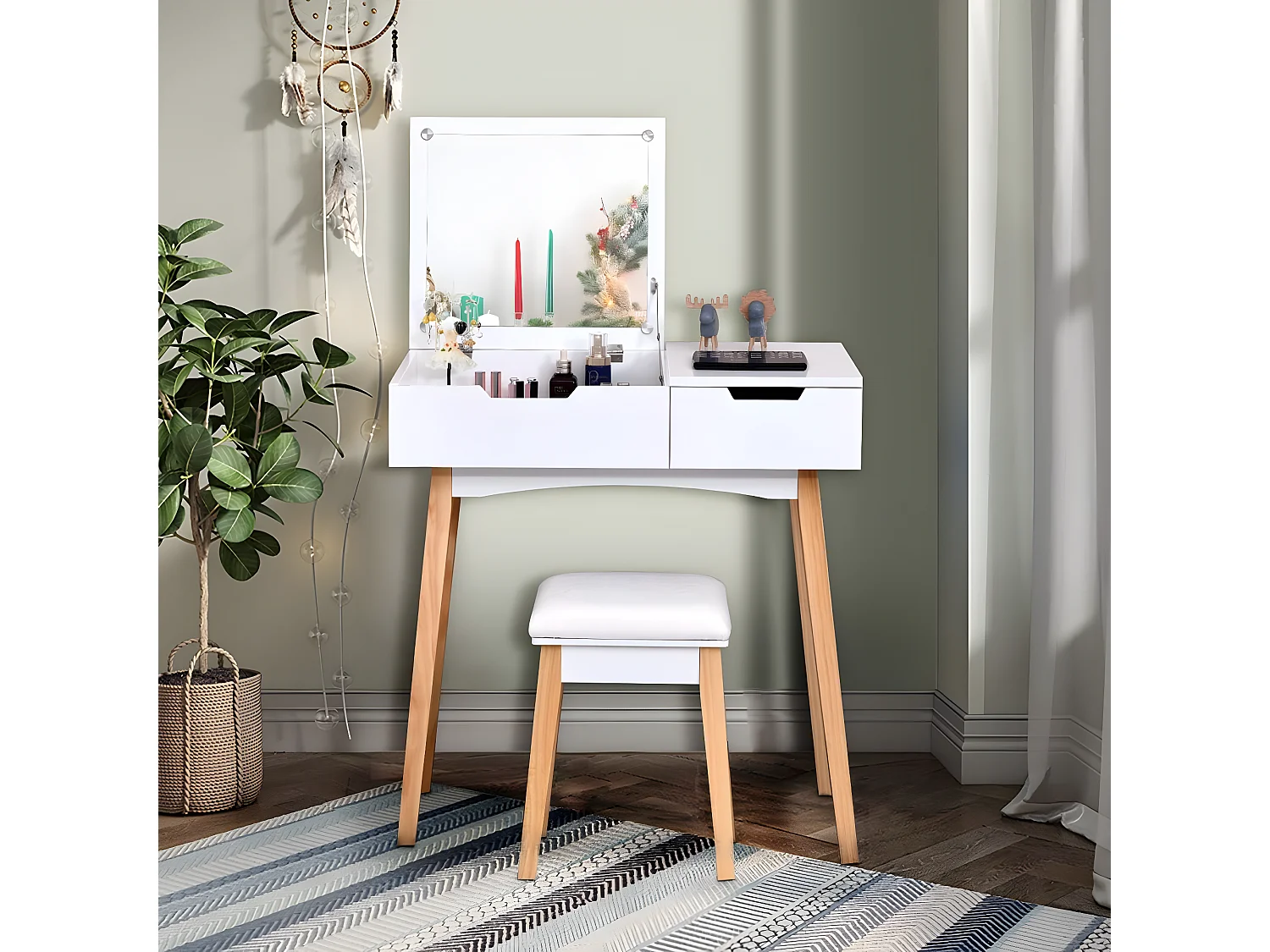 2 in 1 Schminktisch Schreibtisch