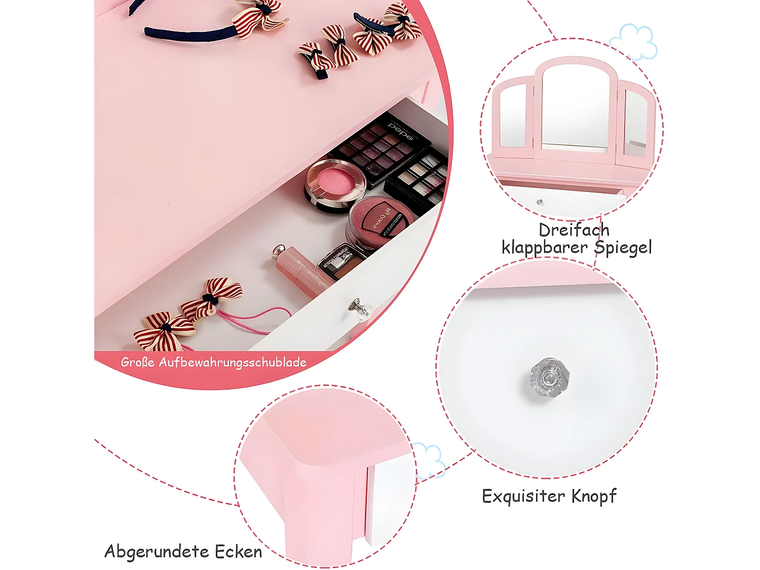 Kinder 2 in 1 Schminktisch Set