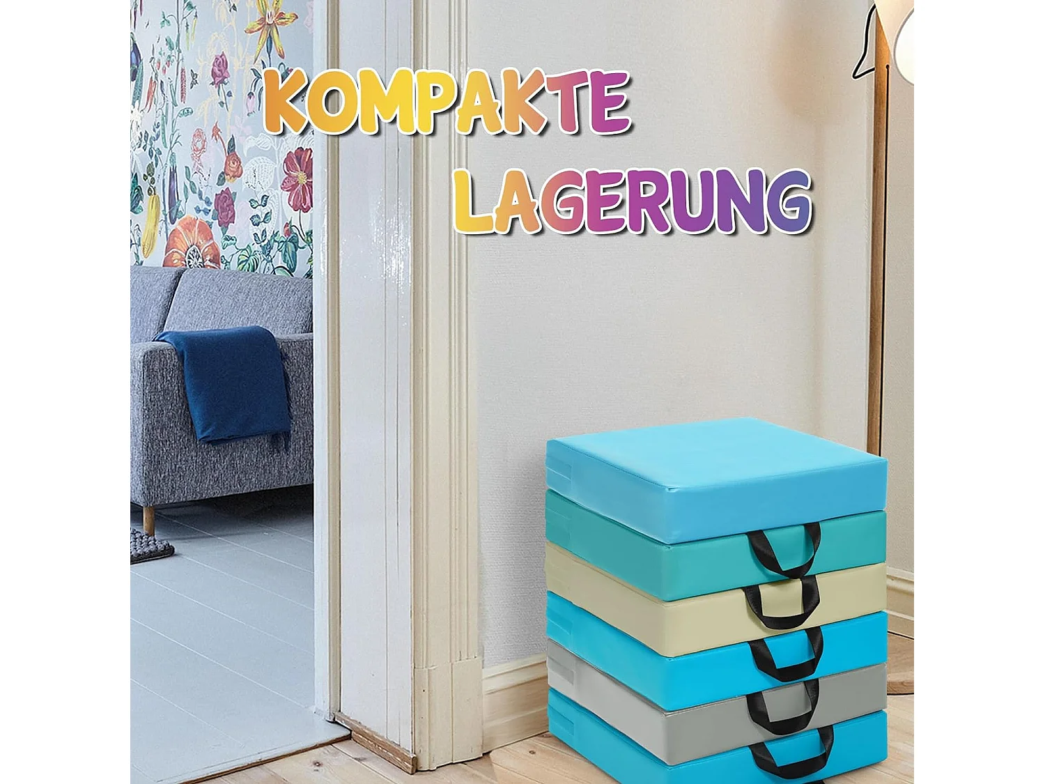 Kinder Stuhlkissen mit Griff (6er Set)