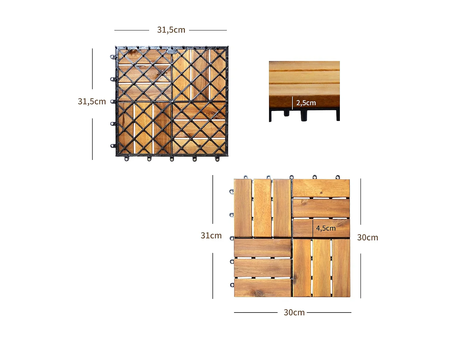 Holzfliesen (27 Pcs)