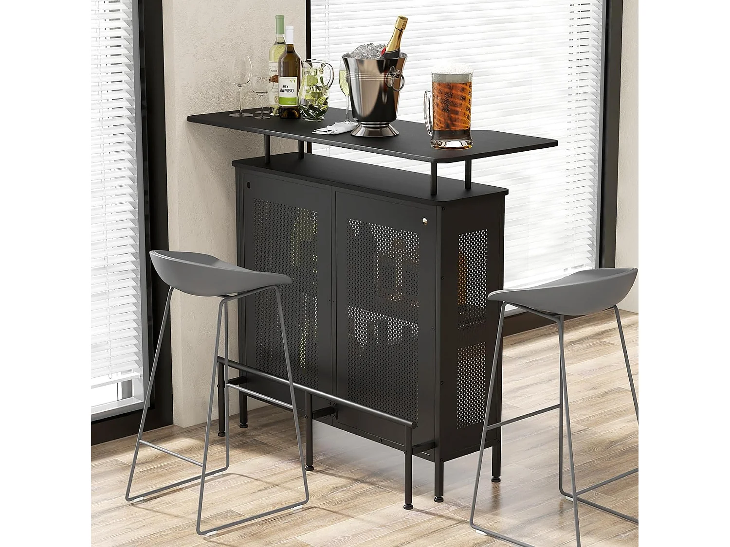 Bartisch mit verstellbaren Füßen