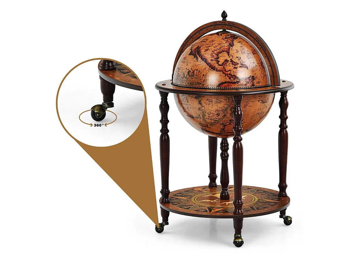 Bar globe pour alcool, style vintage, 95,5 cm