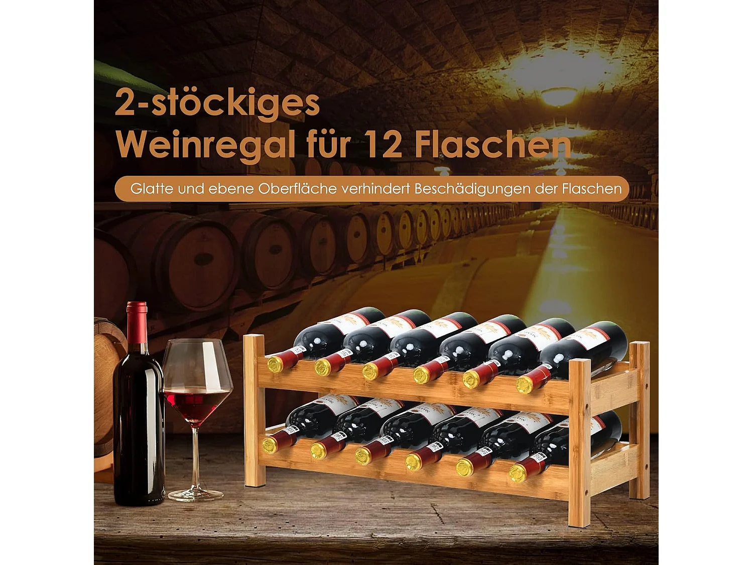 2- stöckiges Weinregal Flaschenständer