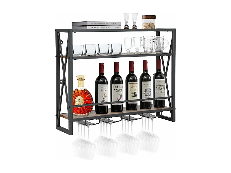 Weinregal mit 4 Reihen Weingläserhalter