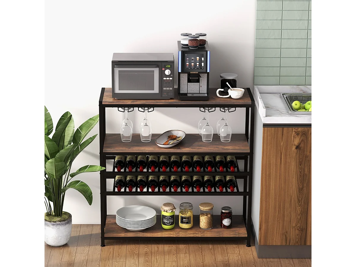 Étagère à bouteilles avec support pour verres Étagère pour le salon