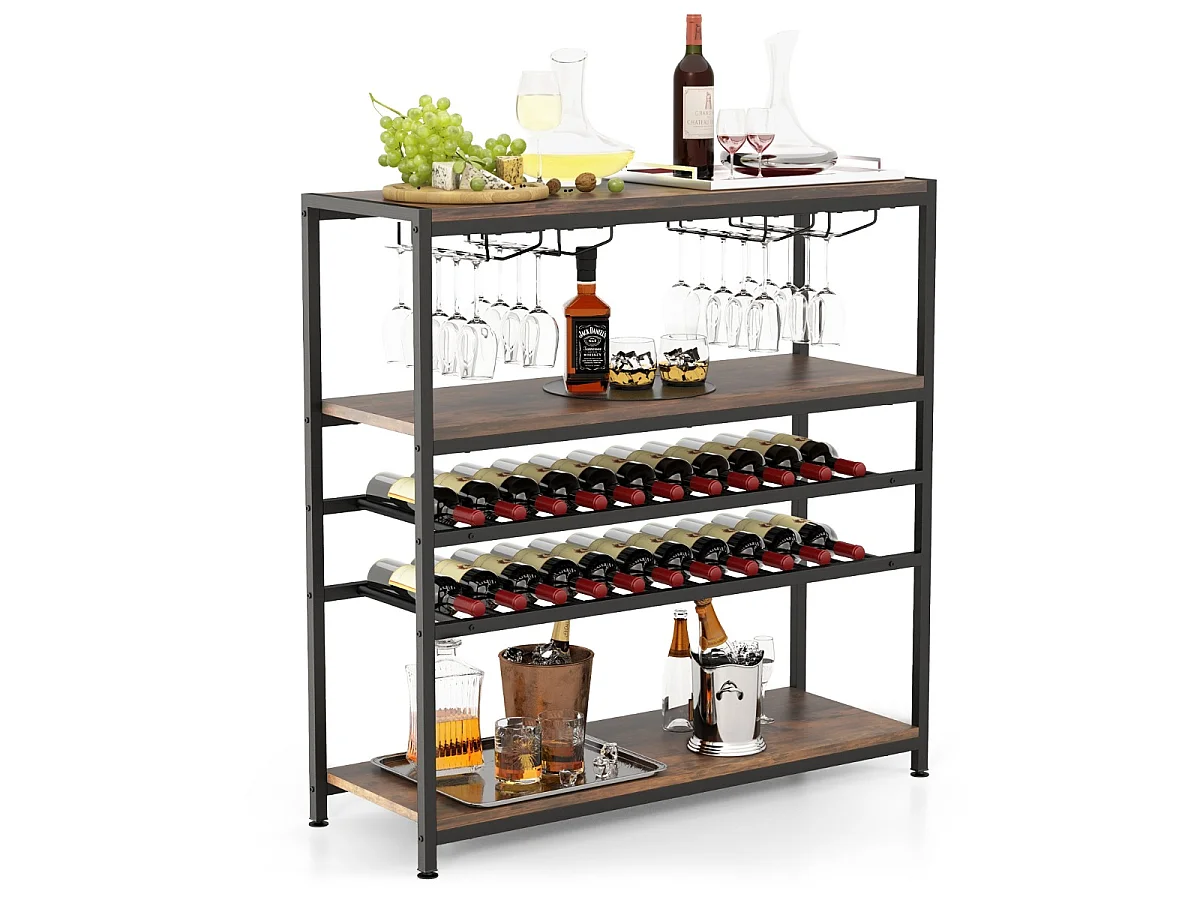 Étagère à bouteilles avec support pour verres Étagère pour le salon
