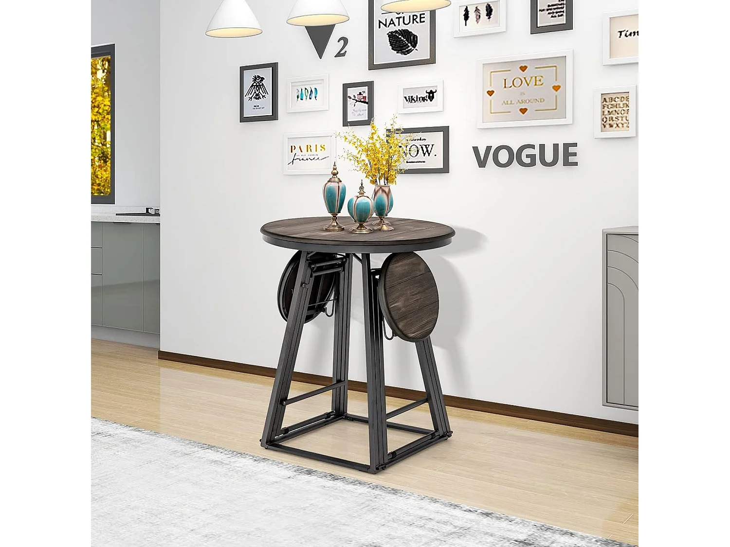 Bartisch mit Barhocker Set(3-teilig)