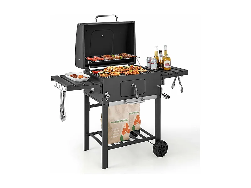 Holzkohlegrill mit Deckel