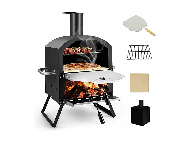 2-lagigem Pizzaofen mit Grillrost