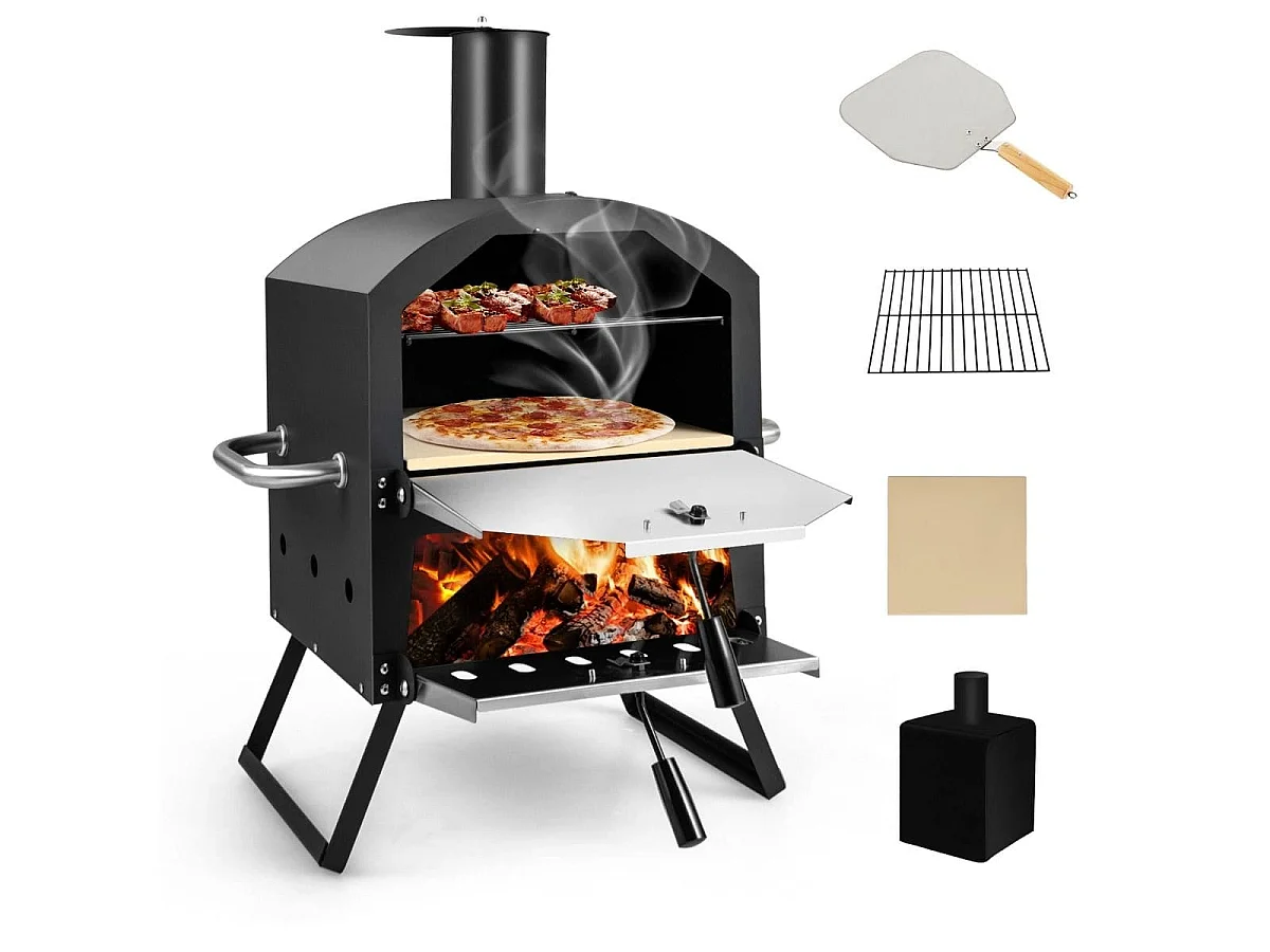 Zweistufiger Pizzaofen mit klappbaren Beinen