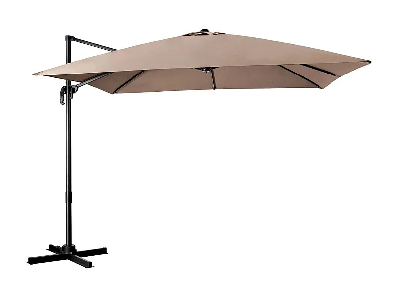 Ombrellone 300 cm per cortile con 3 inclinazioni e rotazione a 360°, Ombrellone da esterno con 8 stecche Caffè