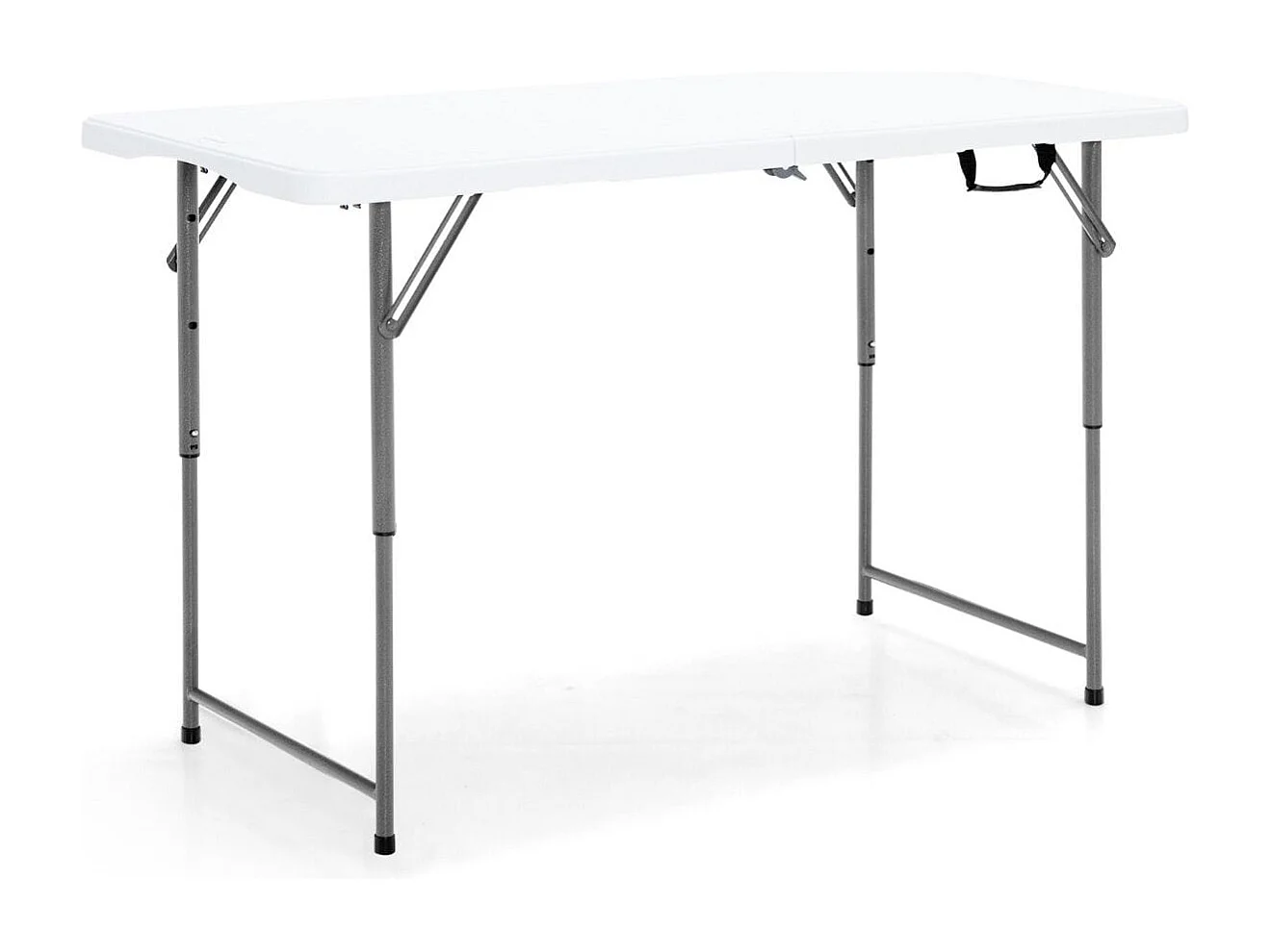 Klapptisch Zweifach Zusammenklappbarer Picknicktisch mit  Höhenverstellung Weiß