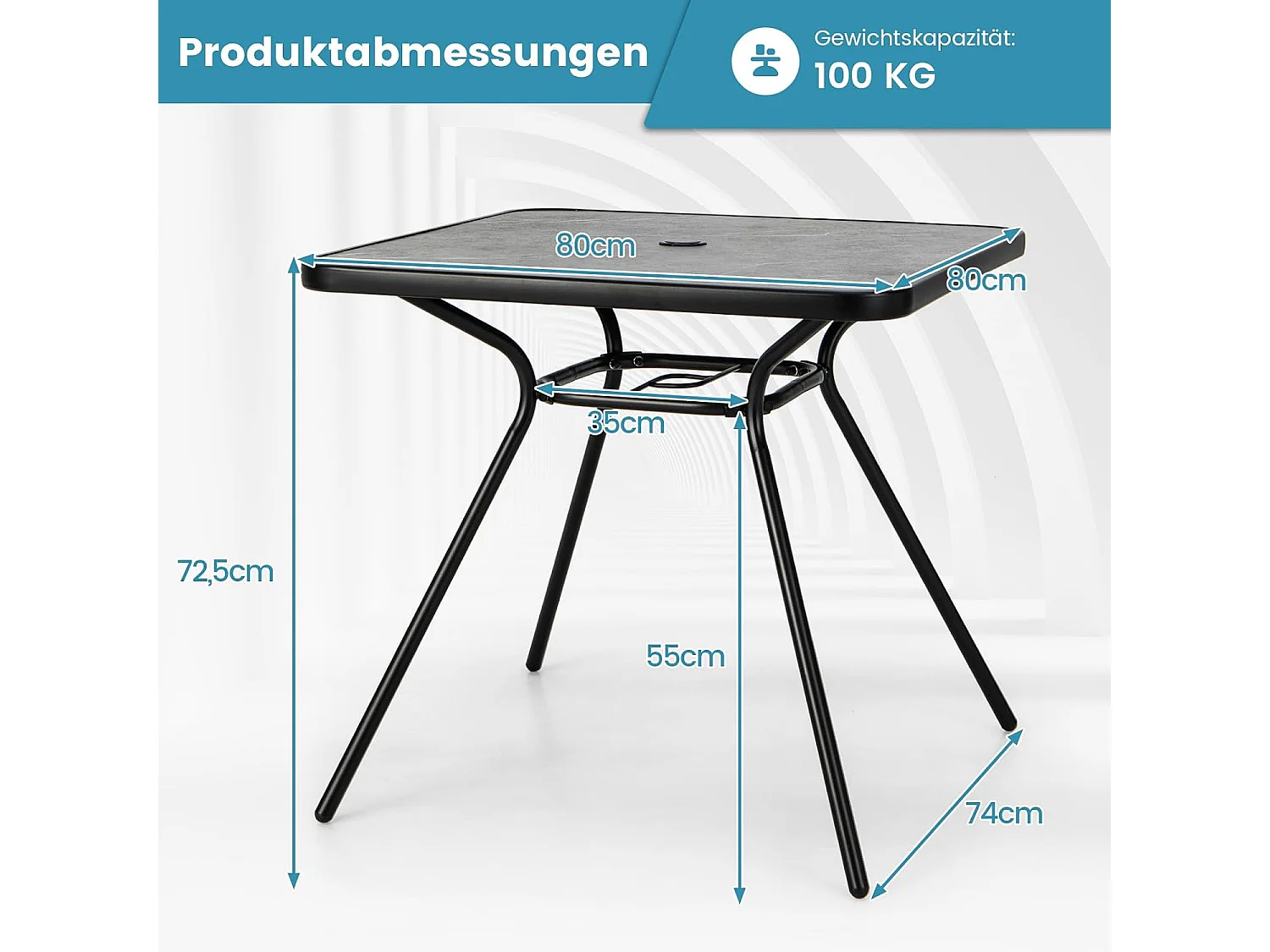 Terrassentisch mit Schirmloch