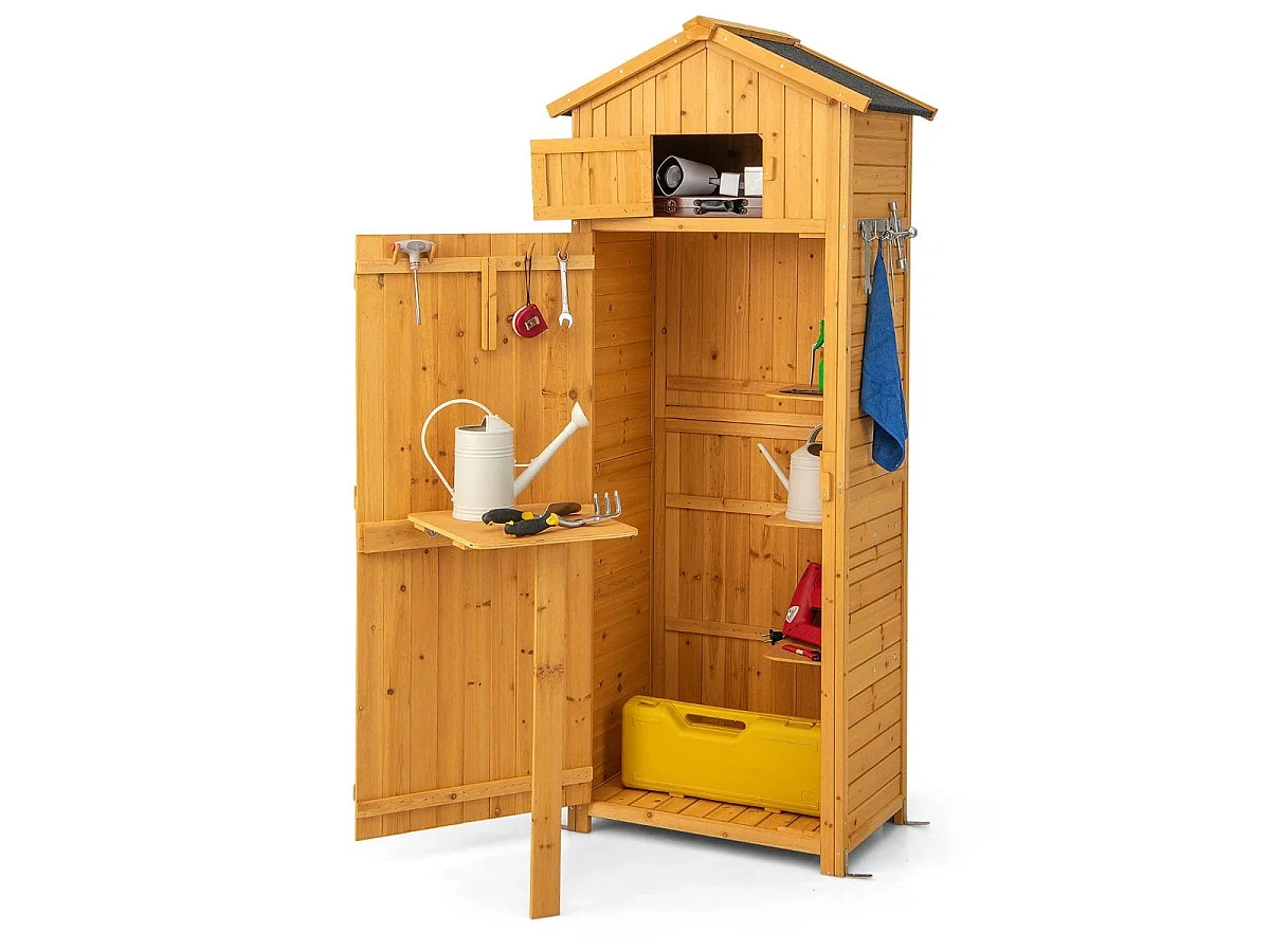 Abri de jardin avec table pliante