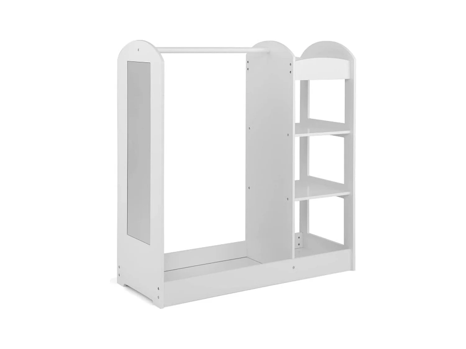 Kleidergarderobe für Kinder Kostümgarderobe für Kinder mit Spiegel 93,5 x 38 x 100 cm Weiß
