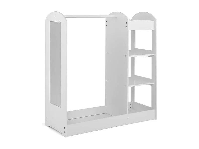Kleidergarderobe für Kinder Kostümgarderobe für Kinder mit Spiegel 93,5 x 38 x 100 cm Weiß