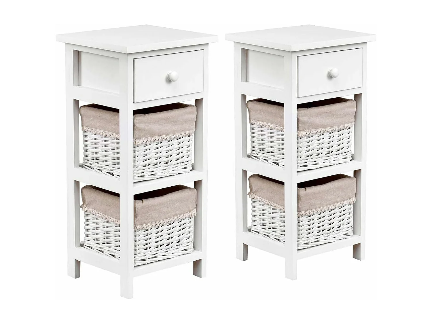 2er Set Nachttisch mit Schublade