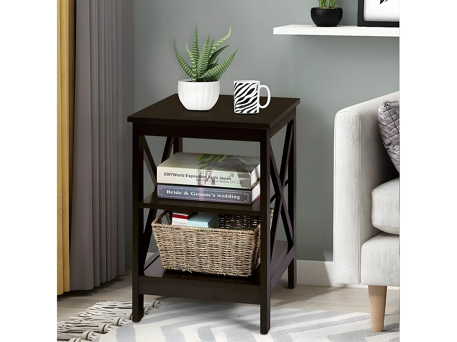 2 Set-Beistelltisch 3 Ebenen