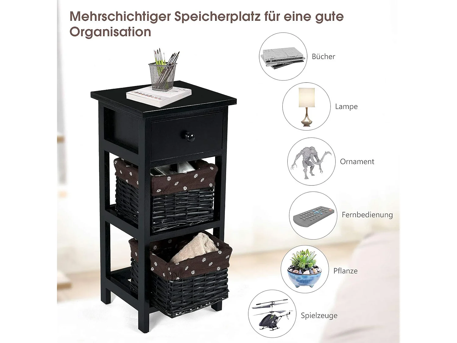 Nachttisch Beistelltisch mit Schublade