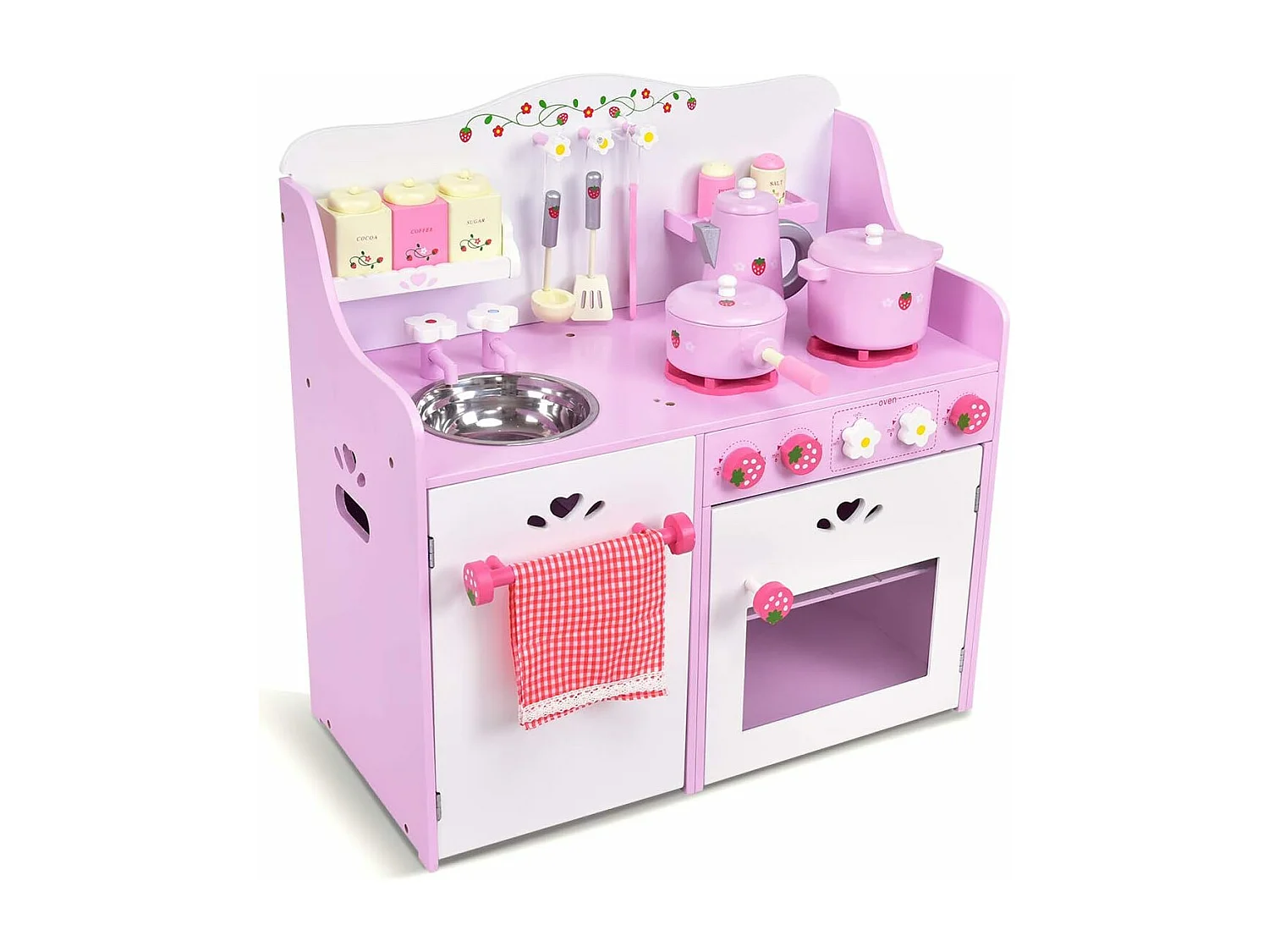 Kinderküche mit Holzkochgeschir