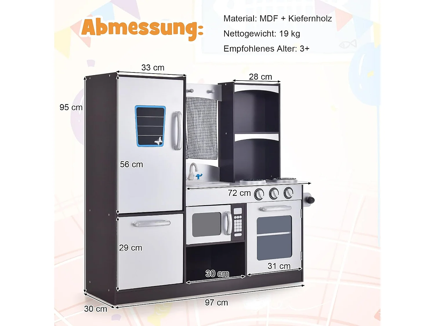 Kinderküche mit Kühlschrank