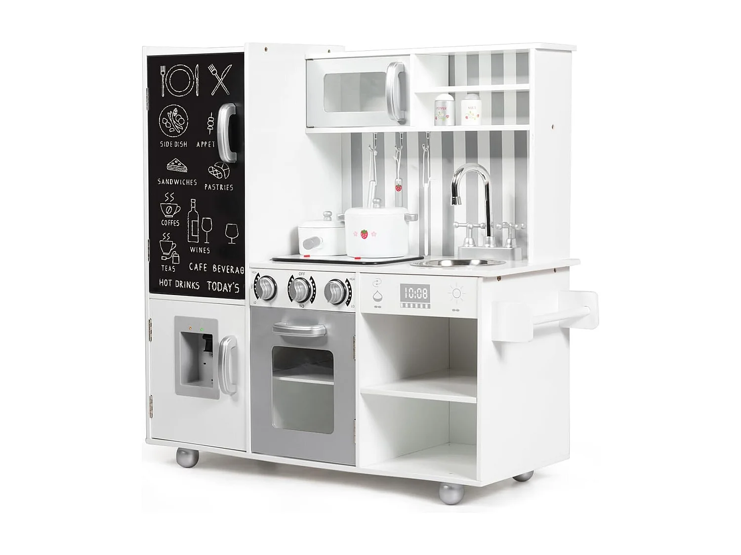 Kinderküche mit Tafel & Simulierten Geräuschen 83 x 32 x 80 cm Weiß