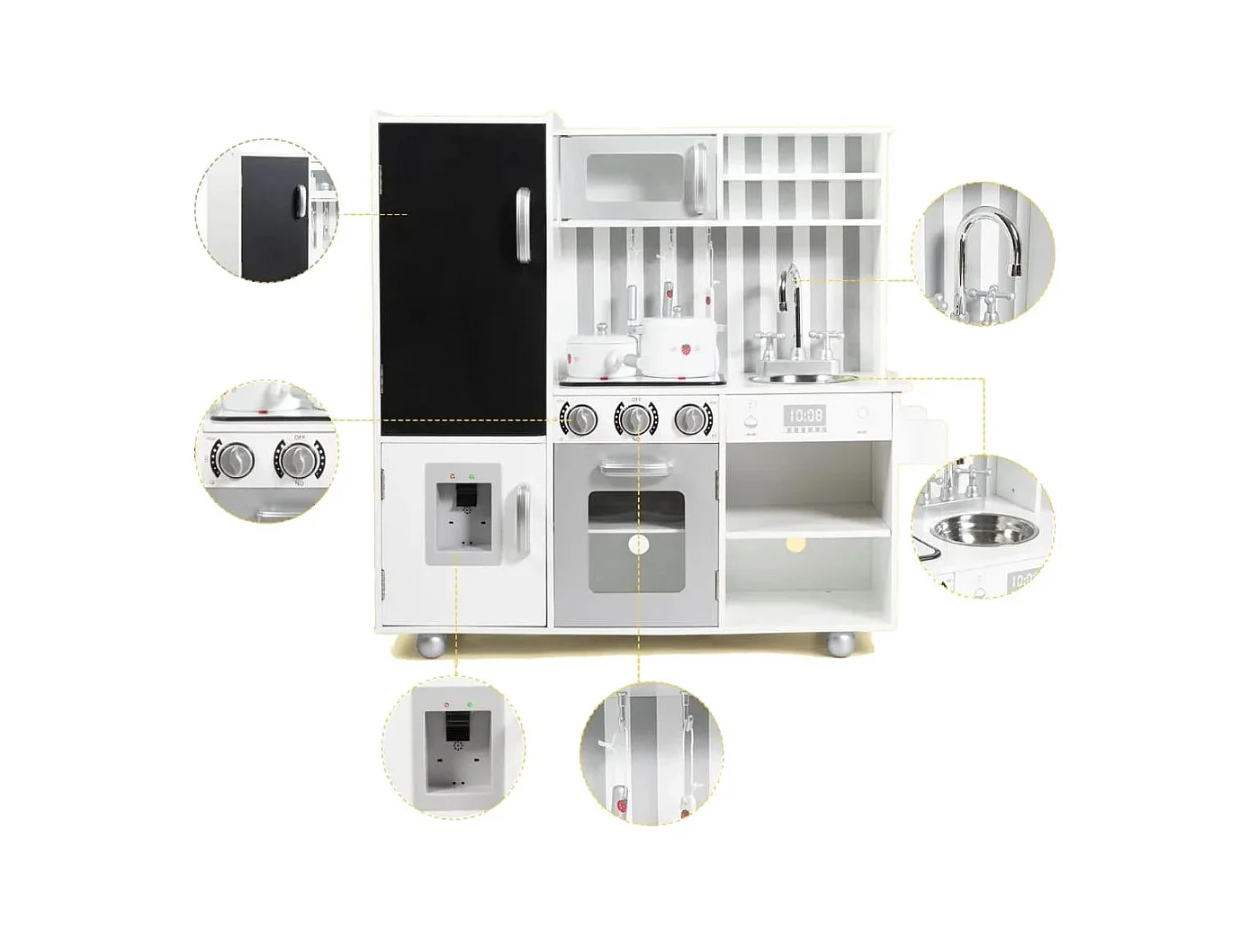 Kinderküche mit Tafel & Simulierten Geräuschen 83 x 32 x 80 cm Weiß