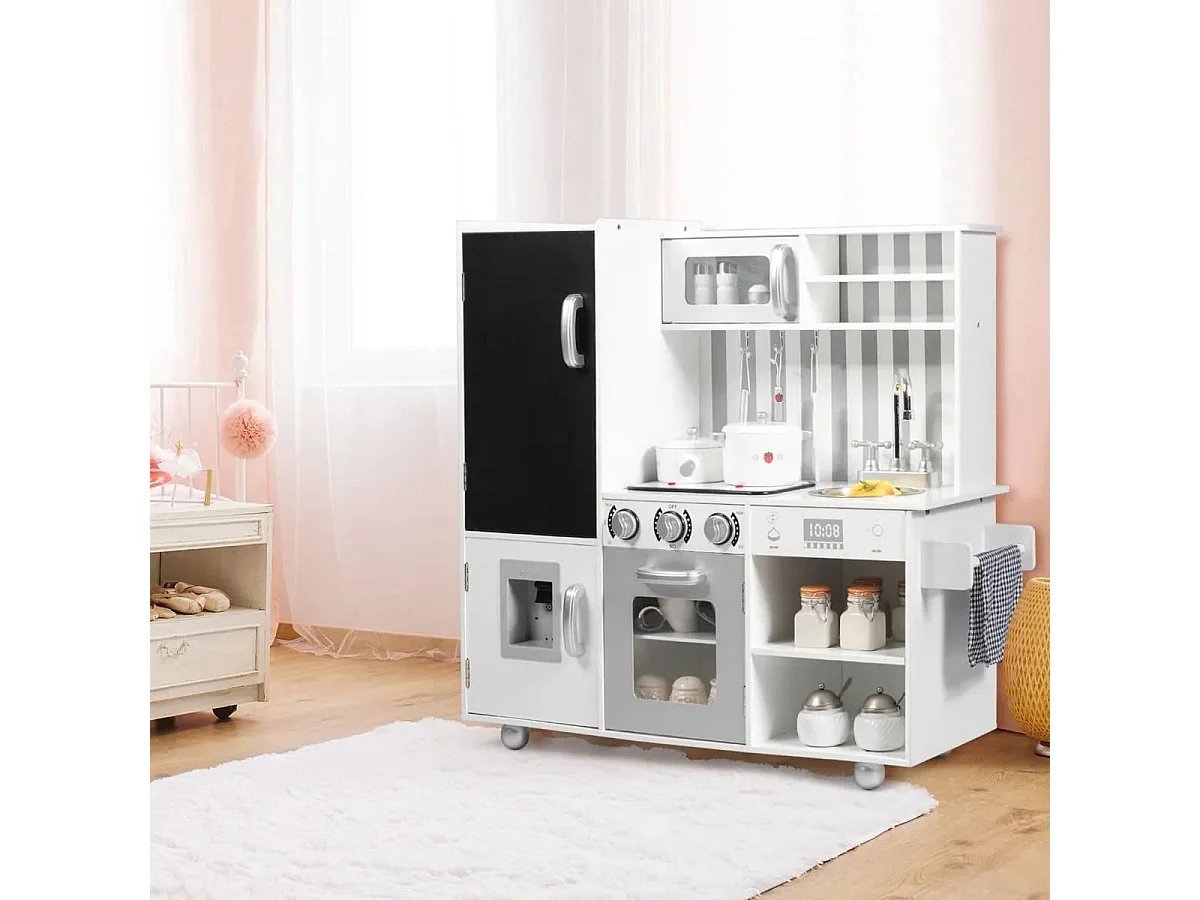 Kinderküche mit Tafel & Simulierten Geräuschen 83 x 32 x 80 cm Weiß