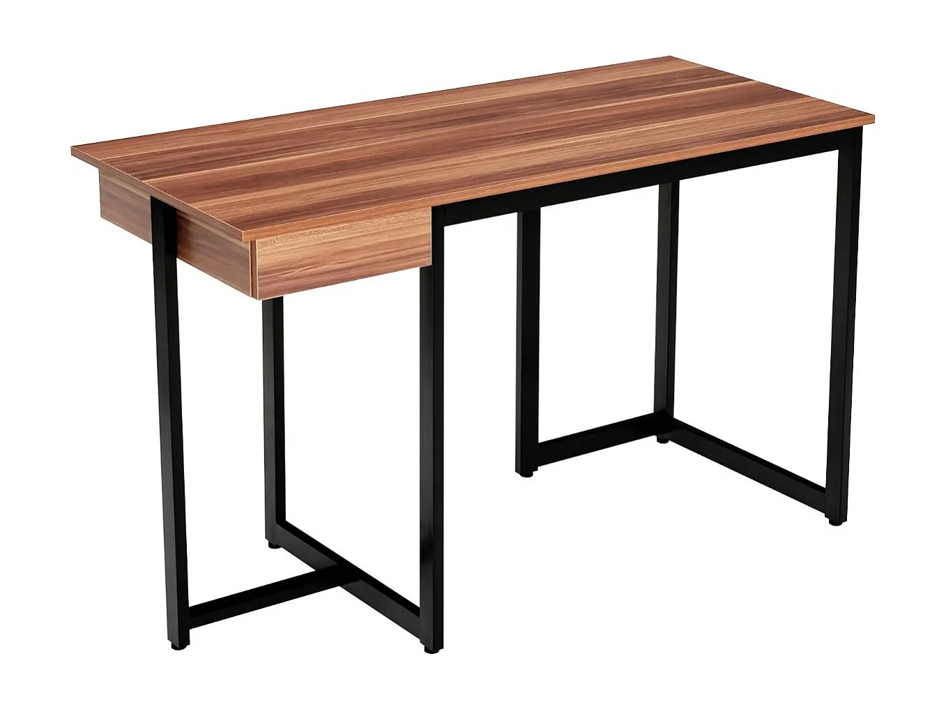 120 x 55 cm Computertisch mit Schublade & Verstellbaren Pads Computertisch Walnuss