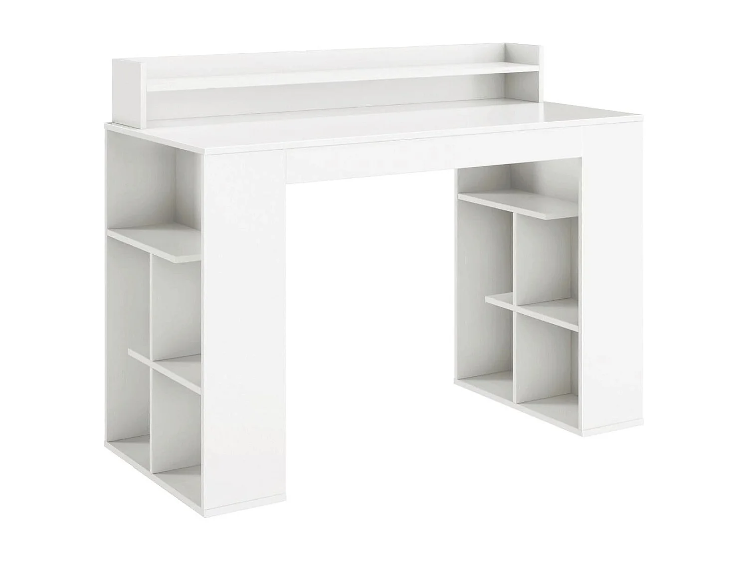 Schreibtisch mit Monitorablage & 2 Bücherregalen Computertisch 120 x 54 x 90 cm Weiß