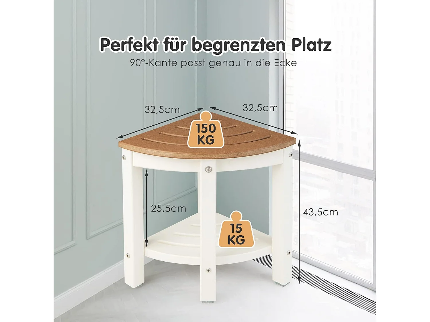 Duschbank Bad, Badhocker Fächerförm