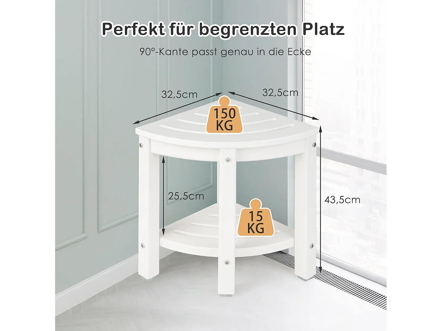 Duschbank mit Ablage