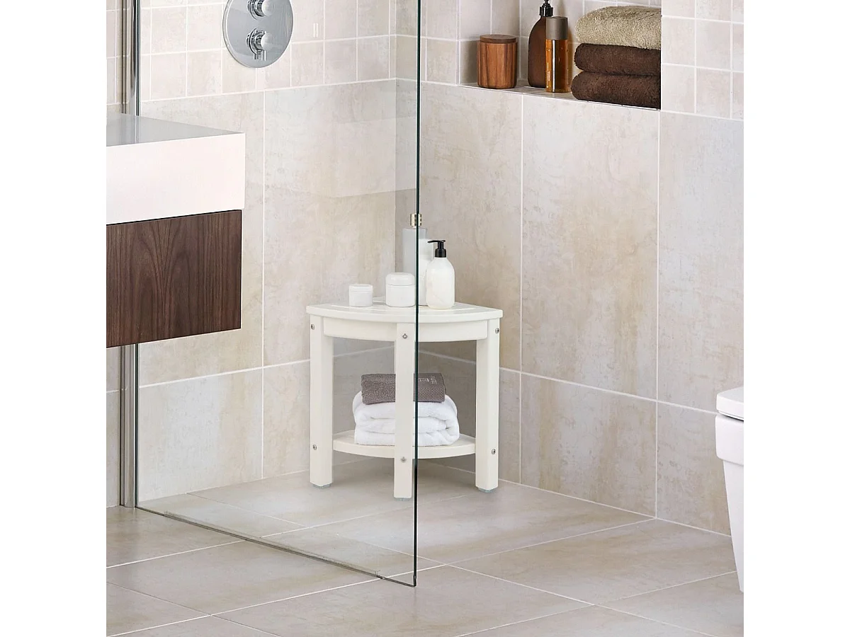 Tabouret de douche d'angle à deux niveaux