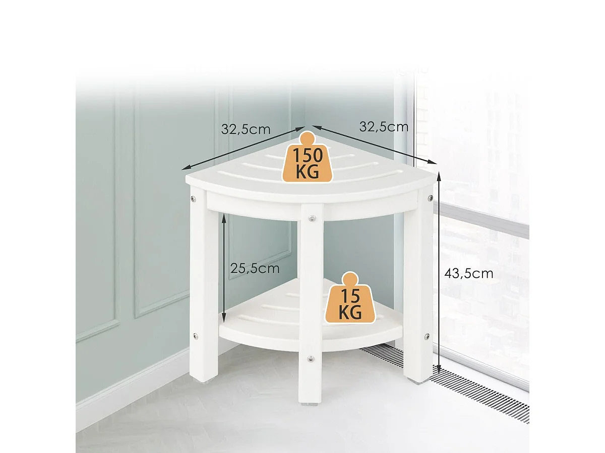 Tabouret de douche d'angle à deux niveaux